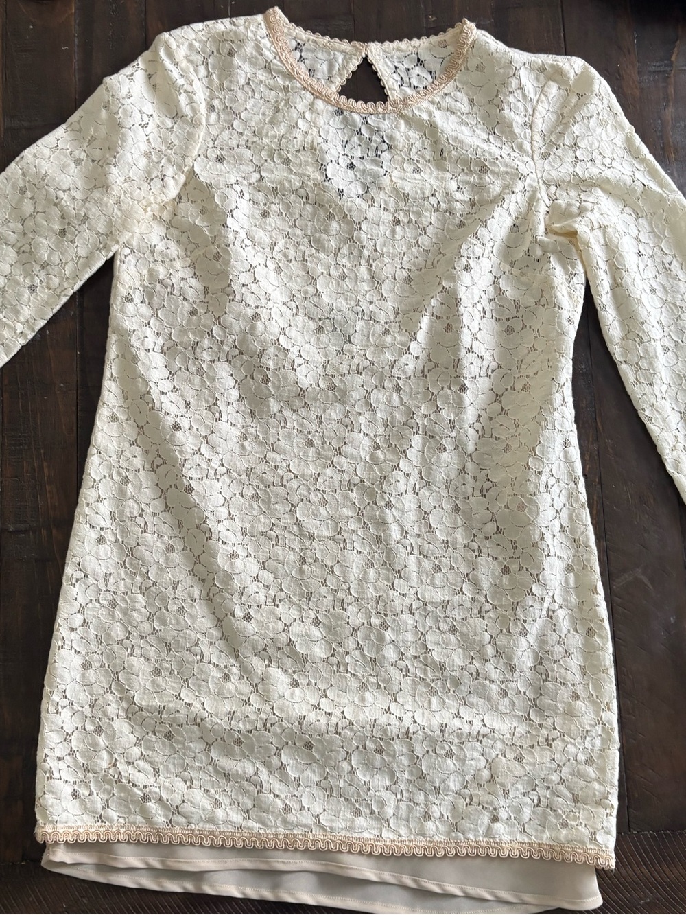 French Connection Ivory Lace Mini Dress Size 2 Bridal Shower Graduation